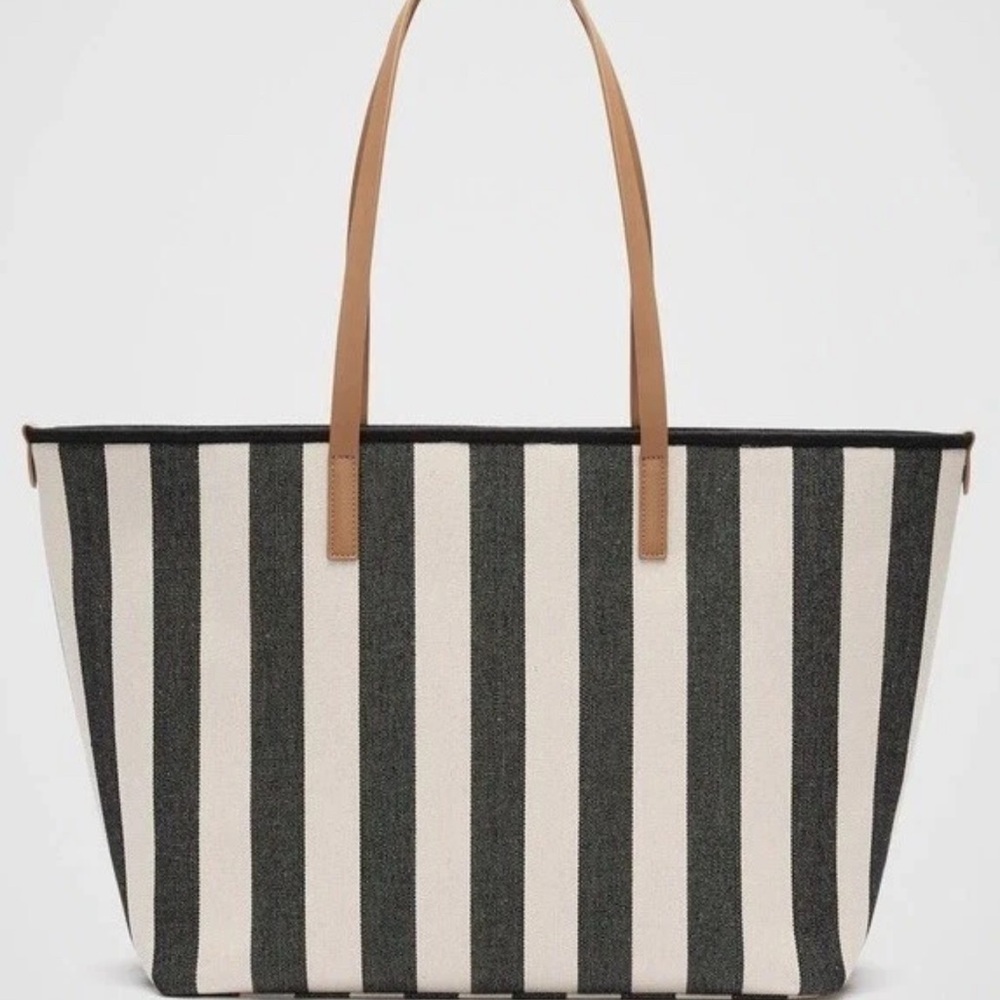 Seed Heritage Large Navy & White Striped Tote Bag